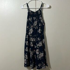 Navy blue flower summer dress